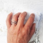 Δαχτυλίδι τριπλό φύλλο ελιάς ασημένιο Eliri-9